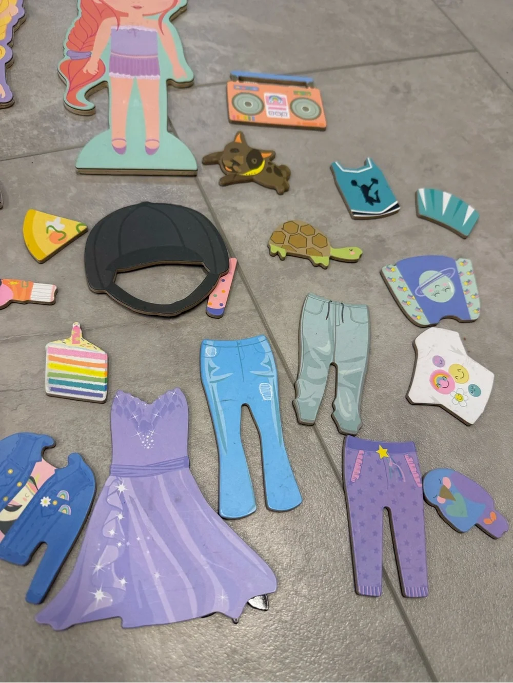 Magnetic Wooden Dress-Up Doll Set - 3 Dolls